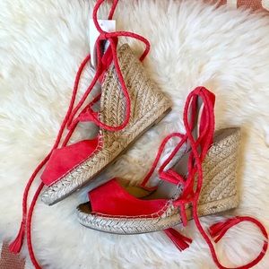 New with tags! Coral espadrille wedges size 8.5